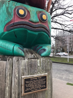 A totem pole, just outside the BC Parliament